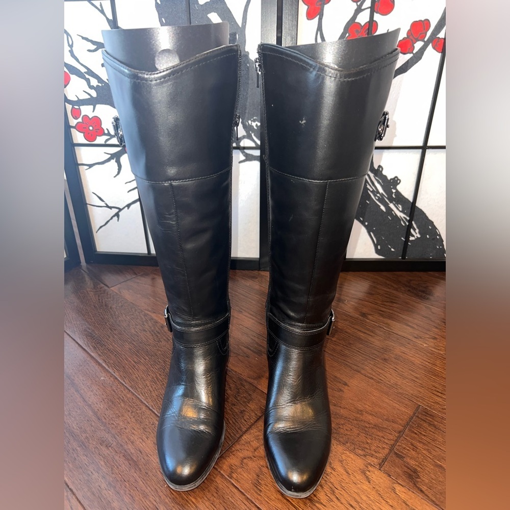 Bandolino Womens Wide Calf 7 1/2 Tall Black With Comfort Plus Size Boots - Picture 2 of 16
